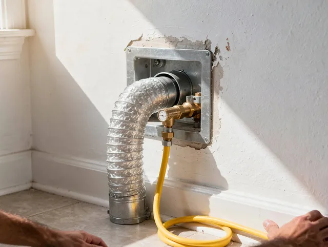 Winter Haven Dryer Vent Cleaning certified technician performing specialized gas dryer vent cleaning in Winter Haven